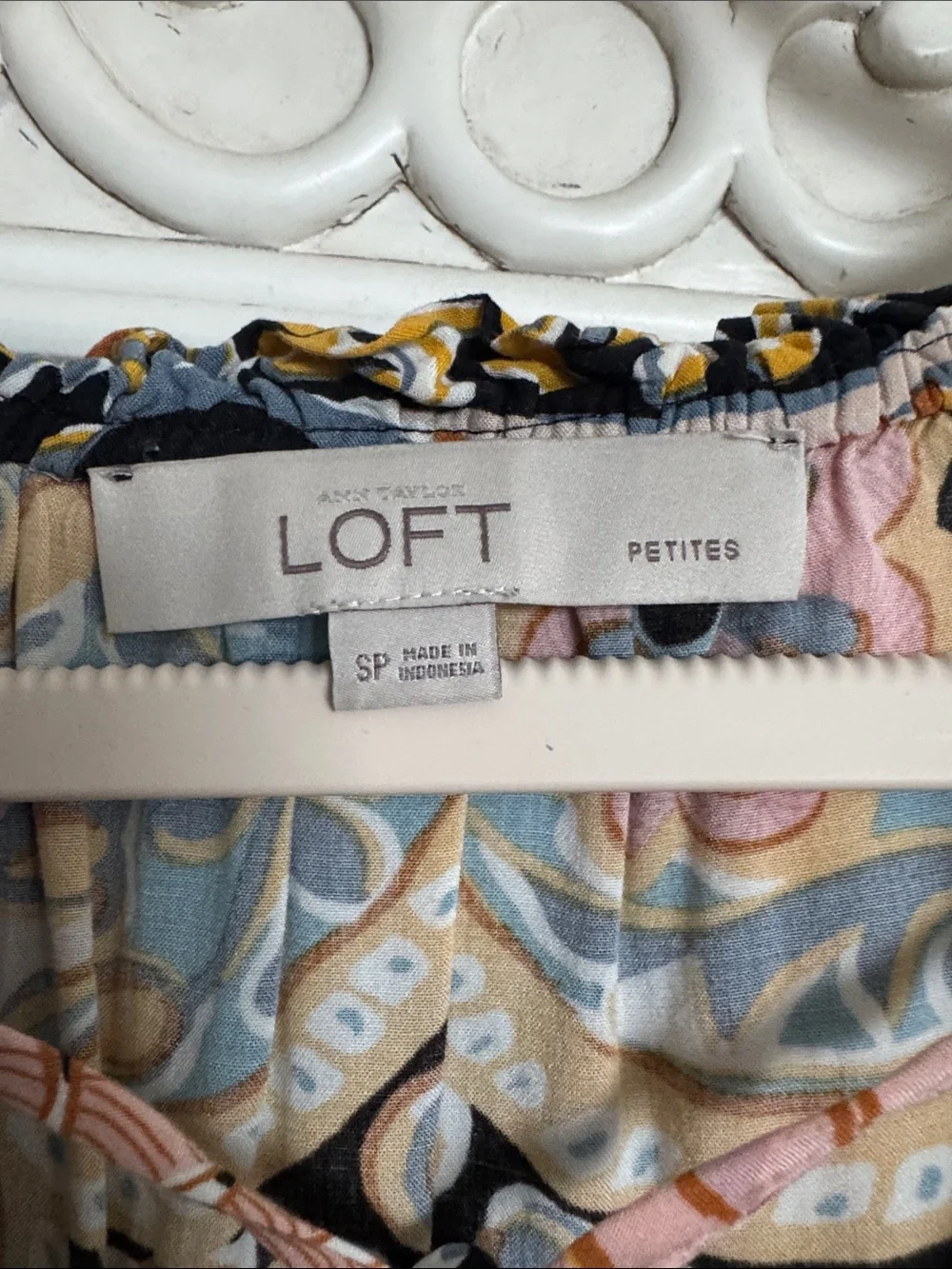 LOFT Sleeveless Paisley Floral Mini Dress in Black, Pink & Mustard